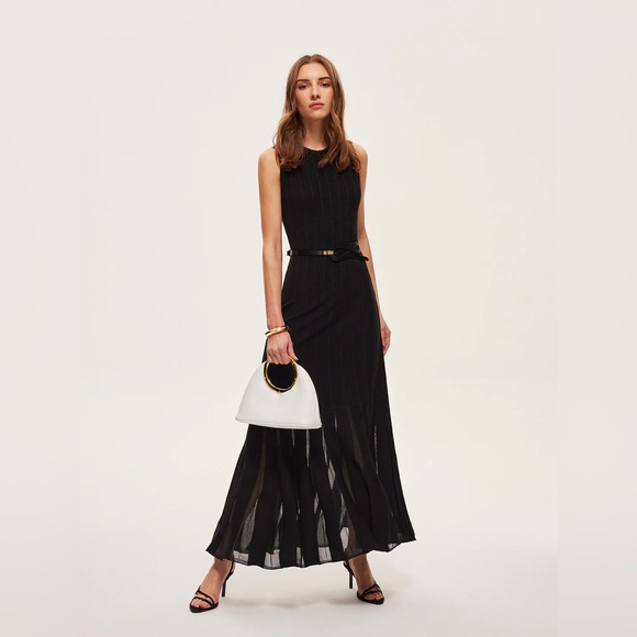 Commense Dresses & Skirts - Semi-Sheer Mesh Flared Dress Without Belt M